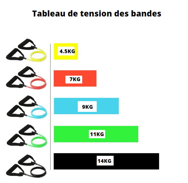 Corde de traction élastique-120Cm Avec maintien de porte